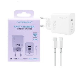 Apokin Charger PC503Y 20W Type-C to Type-C Cable 3A White Apokin Charger PC503Y 20W Type-C to Type-C Cable 3A White